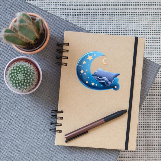 Cartoon Sleep Icon Moon and Bed for Sleep