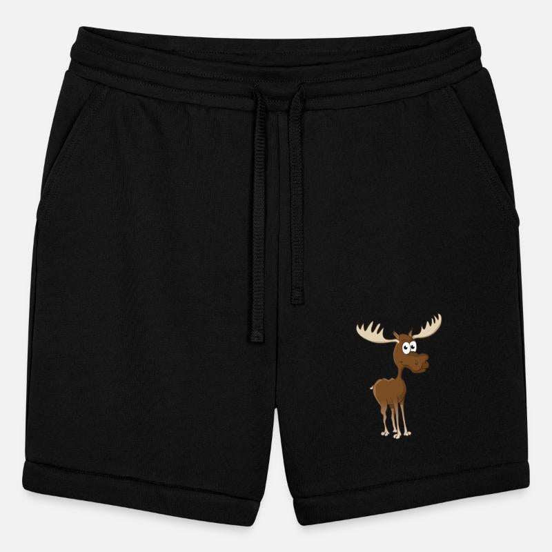 Cartoon style illustration of a cheerful moose