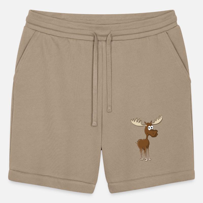 Cartoon style illustration of a cheerful moose