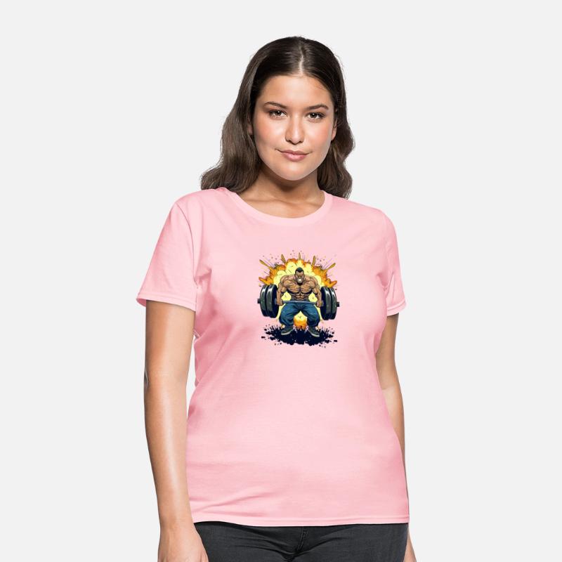 character lifting weights with determination