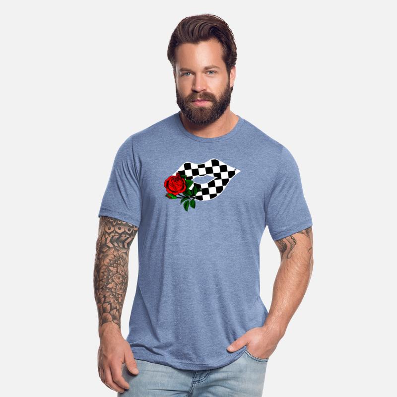 Checkered Lips Kiss Plaid Red Rose Flower Racing G