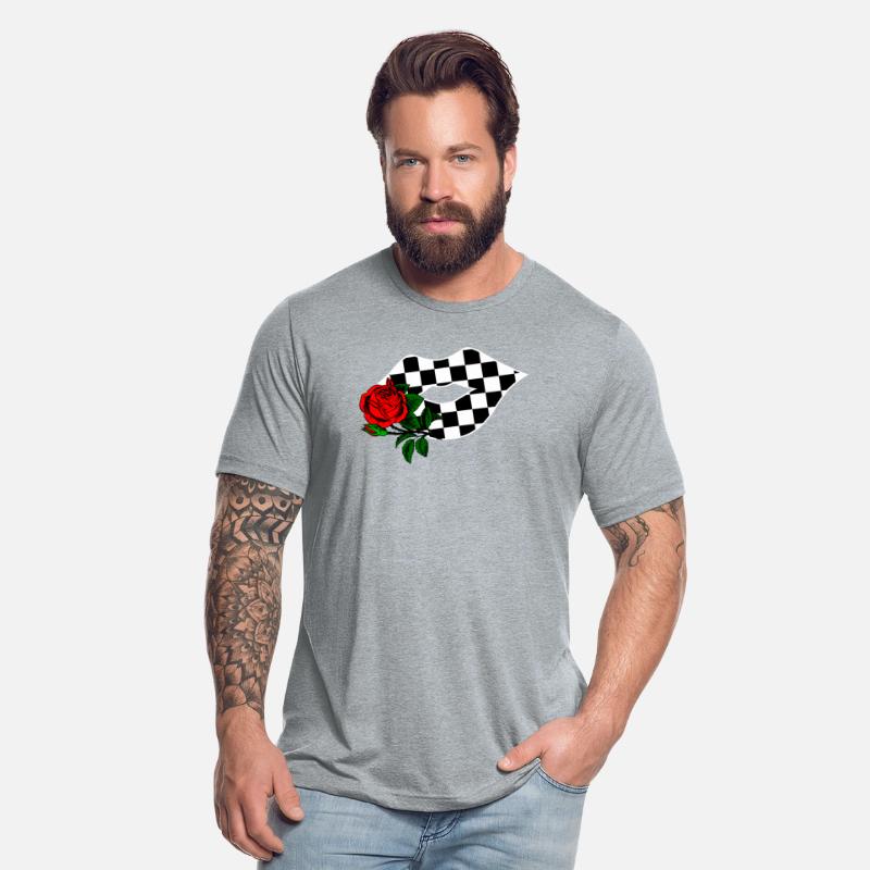 Checkered Lips Kiss Plaid Red Rose Flower Racing G