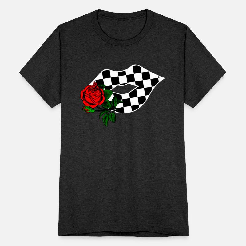 Checkered Lips Kiss Plaid Red Rose Flower Racing G