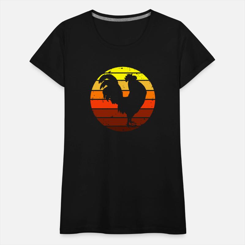 Chicken Rooster Sunset Silhouette Summer