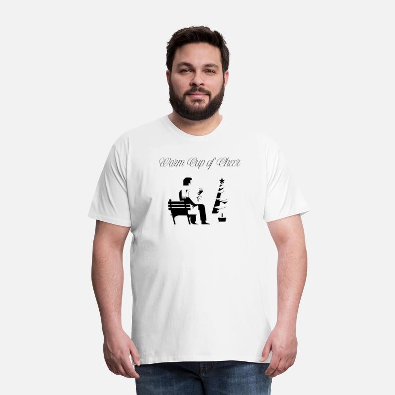 Christmas minimalist man with cup of cheer