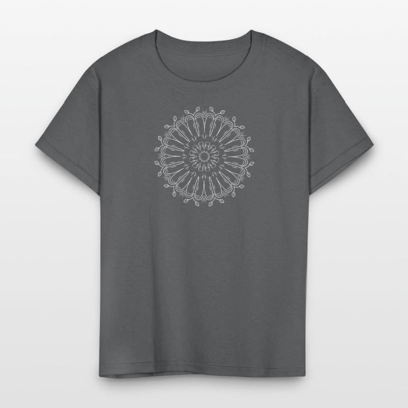 Circular pattern in form of mandala with flower