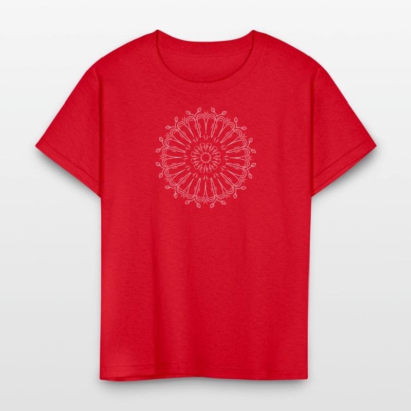 Circular pattern in form of mandala with flower