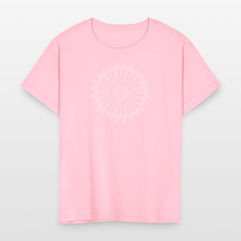 Circular pattern in form of mandala with flower