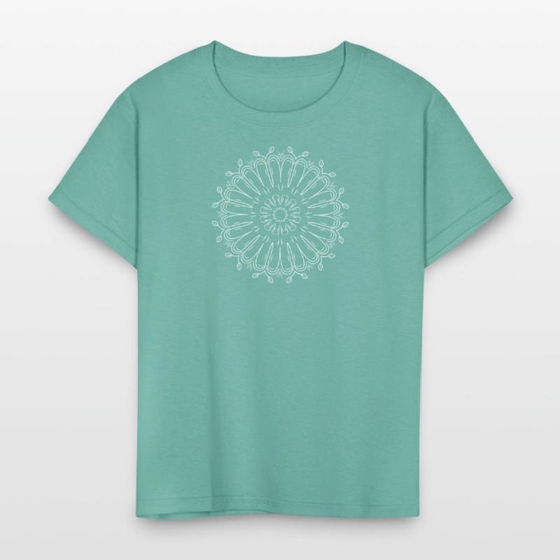 Circular pattern in form of mandala with flower