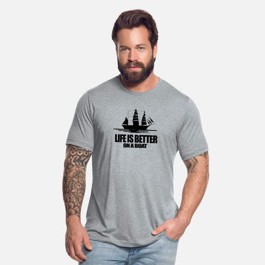 Cool Adventure Life is Better On a Boat Light Tee