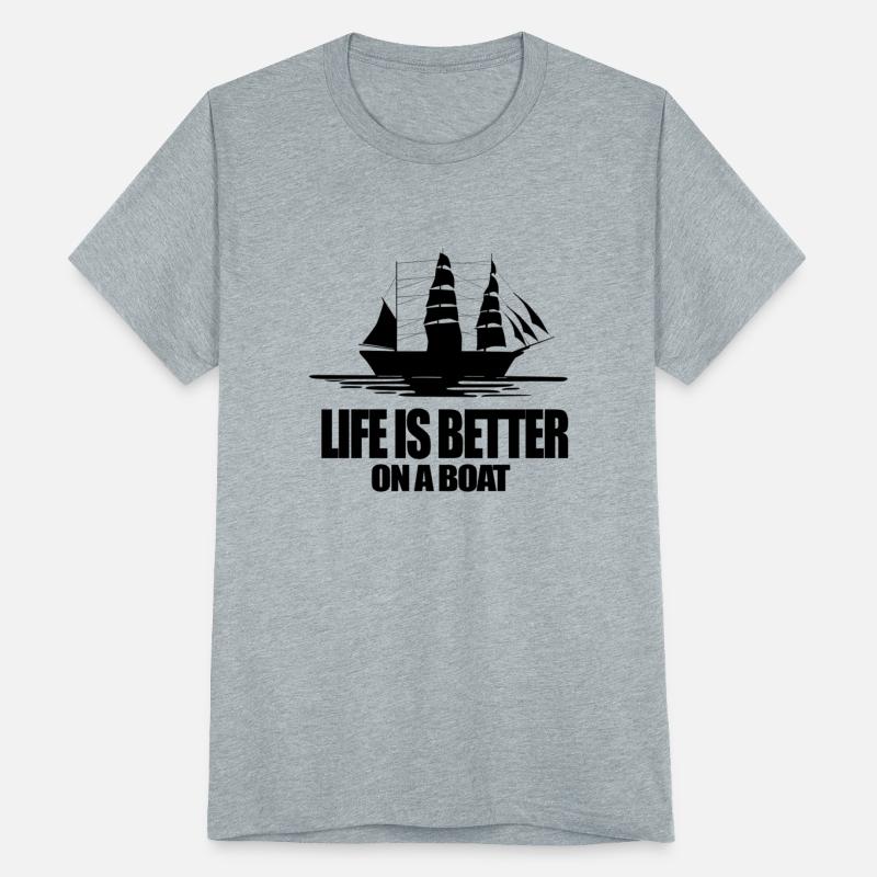 Cool Adventure Life is Better On a Boat Light Tee