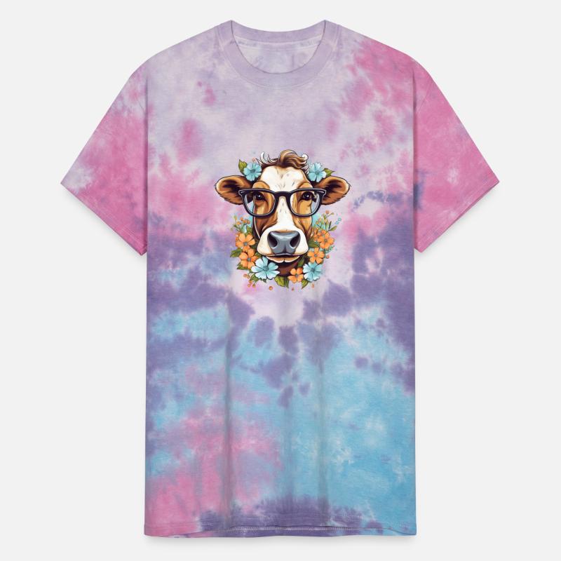 Cows in Bloom: Trendy and Artistic Cow with Flower