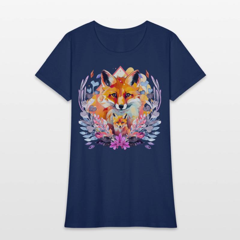 Cute Baby And Mommy Fox