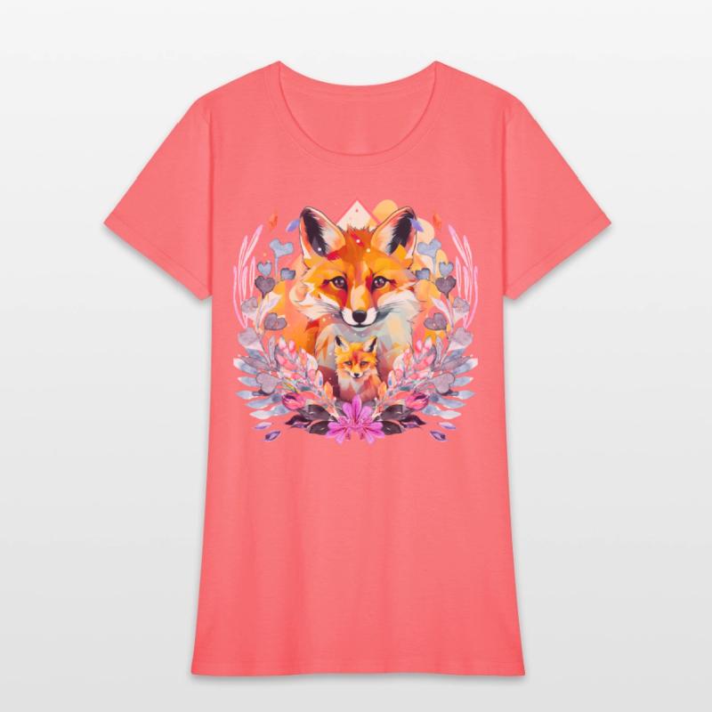 Cute Baby And Mommy Fox