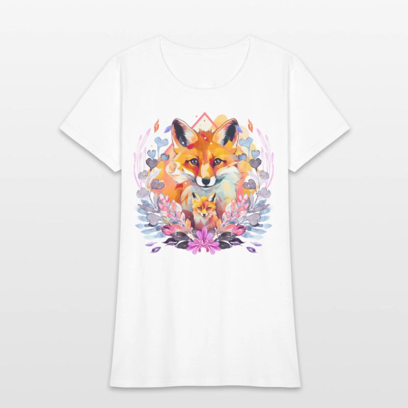 Cute Baby And Mommy Fox