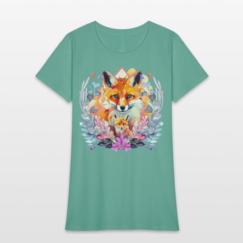 Cute Baby And Mommy Fox