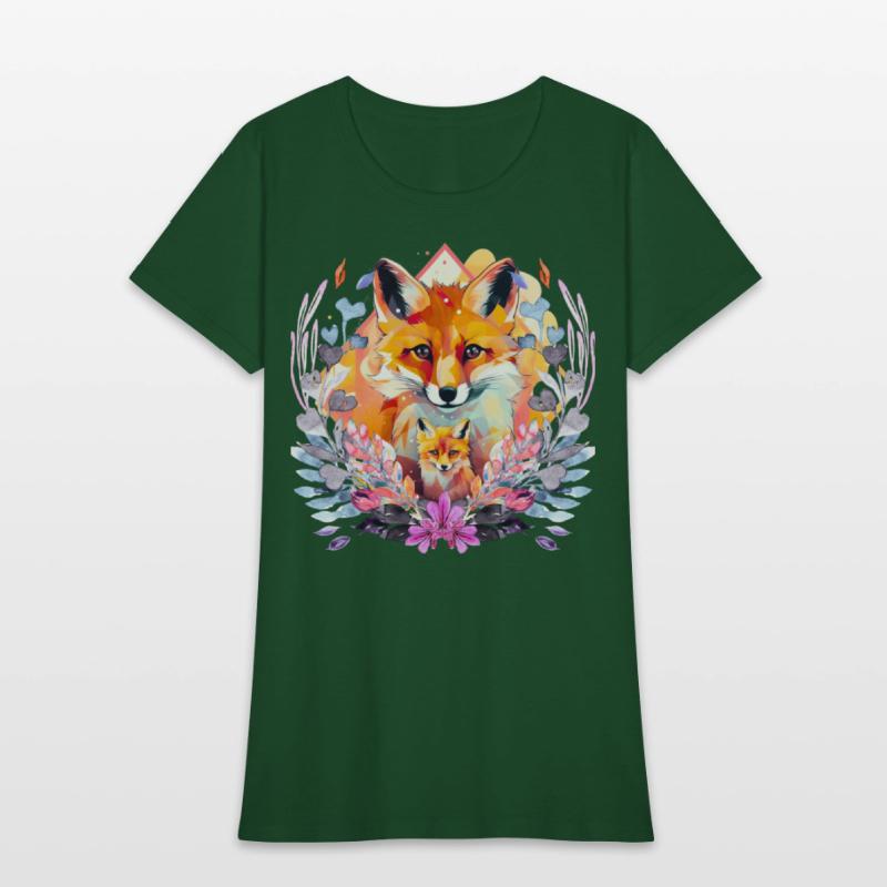 Cute Baby And Mommy Fox