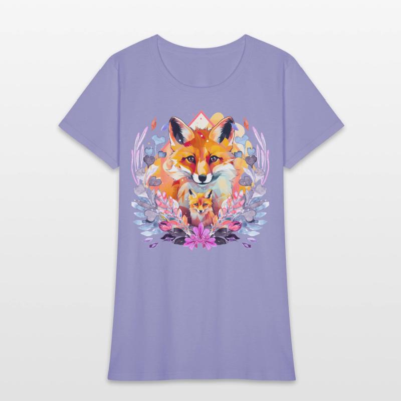 Cute Baby And Mommy Fox