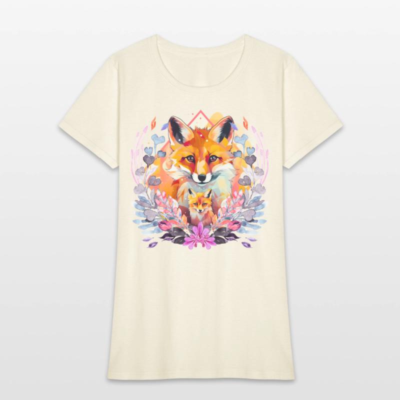 Cute Baby And Mommy Fox