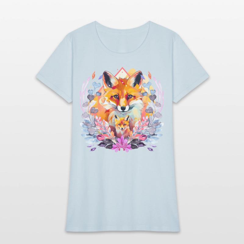 Cute Baby And Mommy Fox