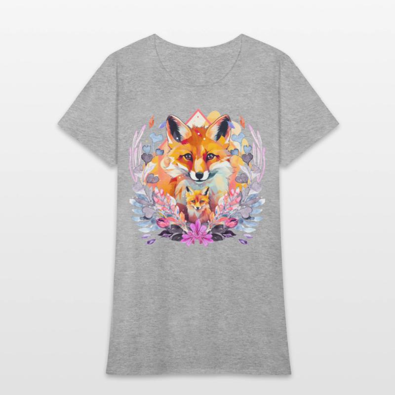 Cute Baby And Mommy Fox