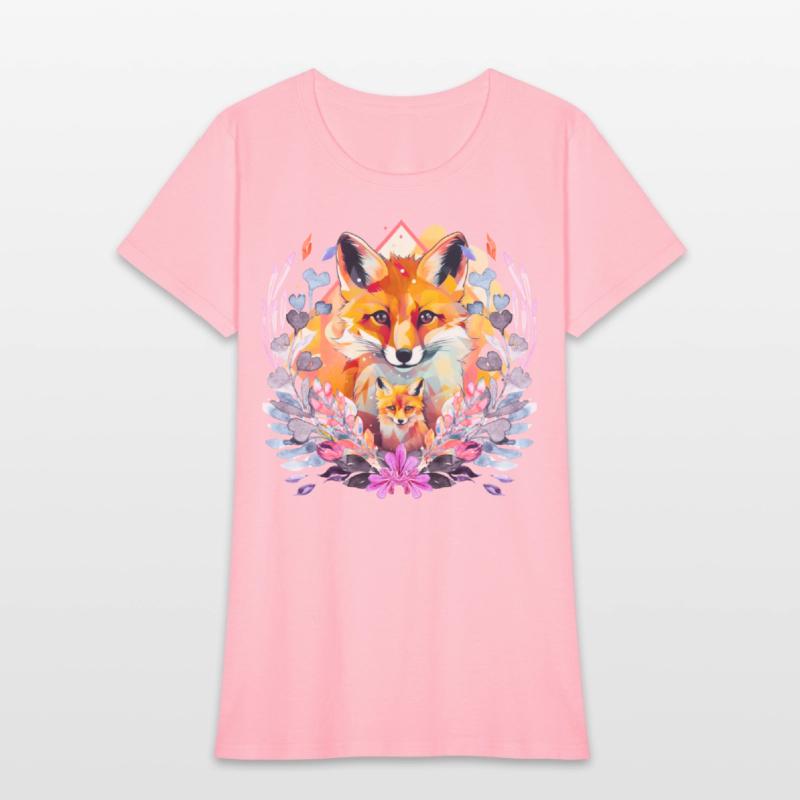 Cute Baby And Mommy Fox