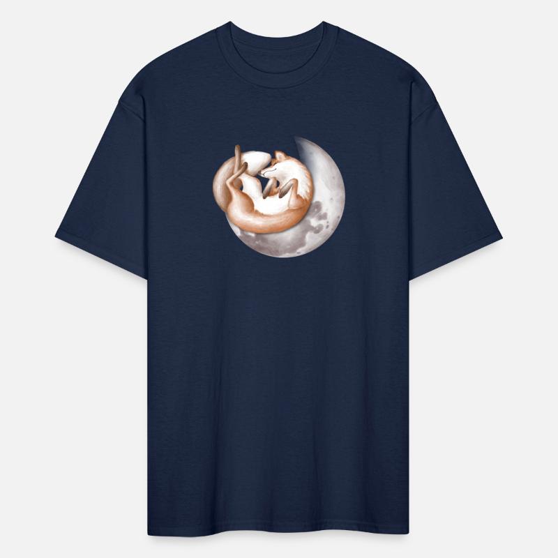 Cute fox sleeping on the moon