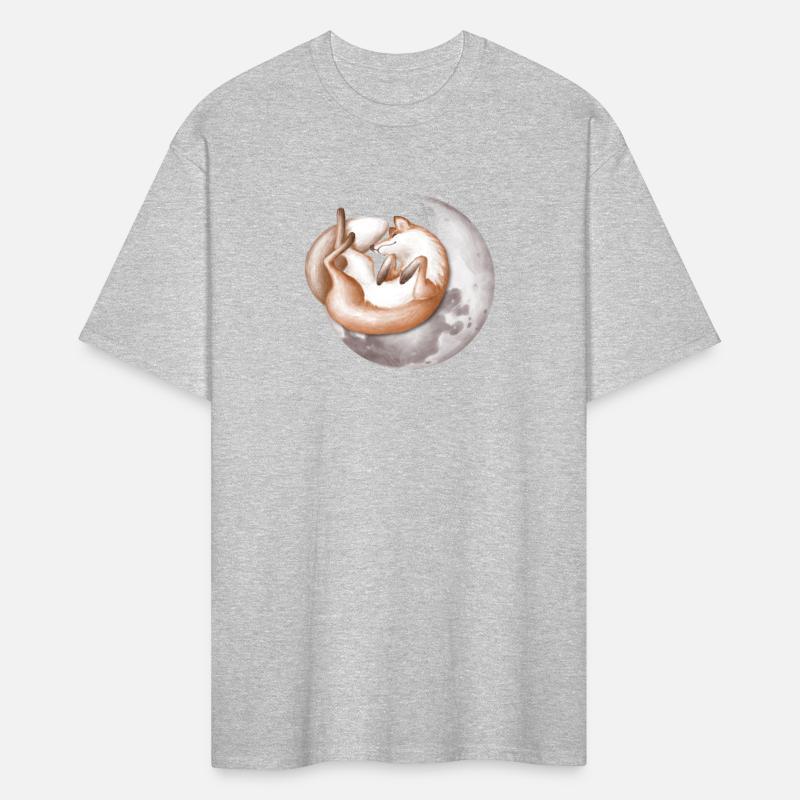 Cute fox sleeping on the moon