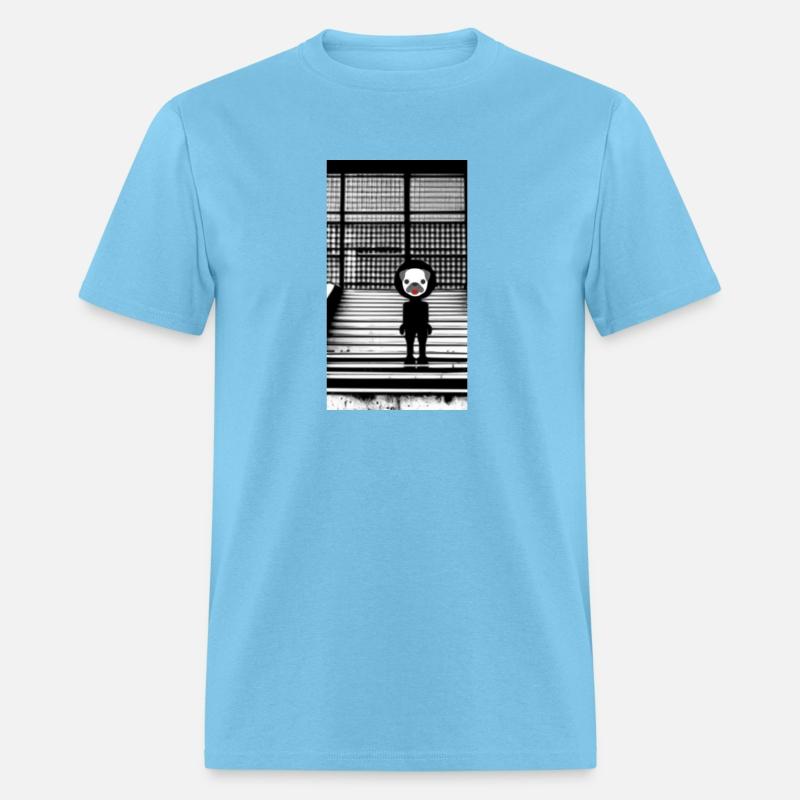 Cute Pug in Hoodie Standing on the Steps - Street