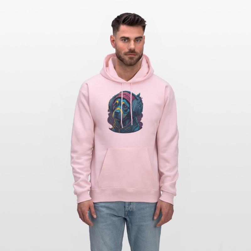 Cute Rottweiler Dog Wearing Headset for Gamer