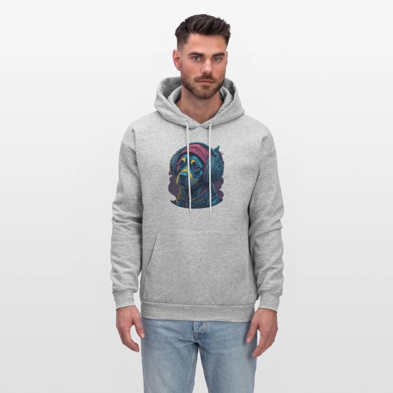 Cute Rottweiler Dog Wearing Headset for Gamer