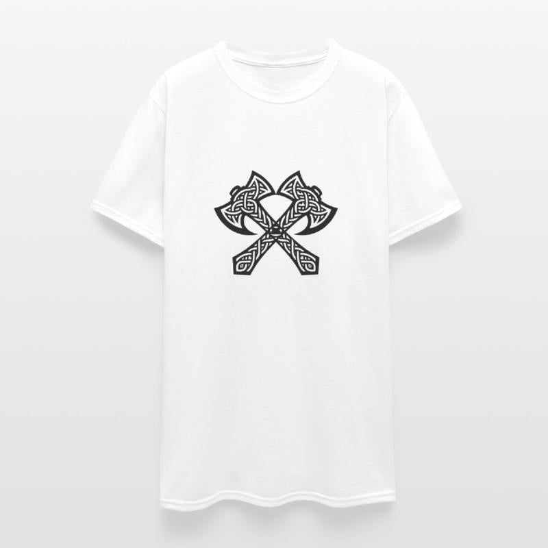 Double Axe In Celtic Knot Tattoo Style