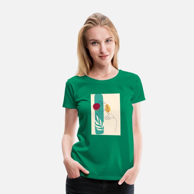 Drawn Flat Face Woman And Back Hair