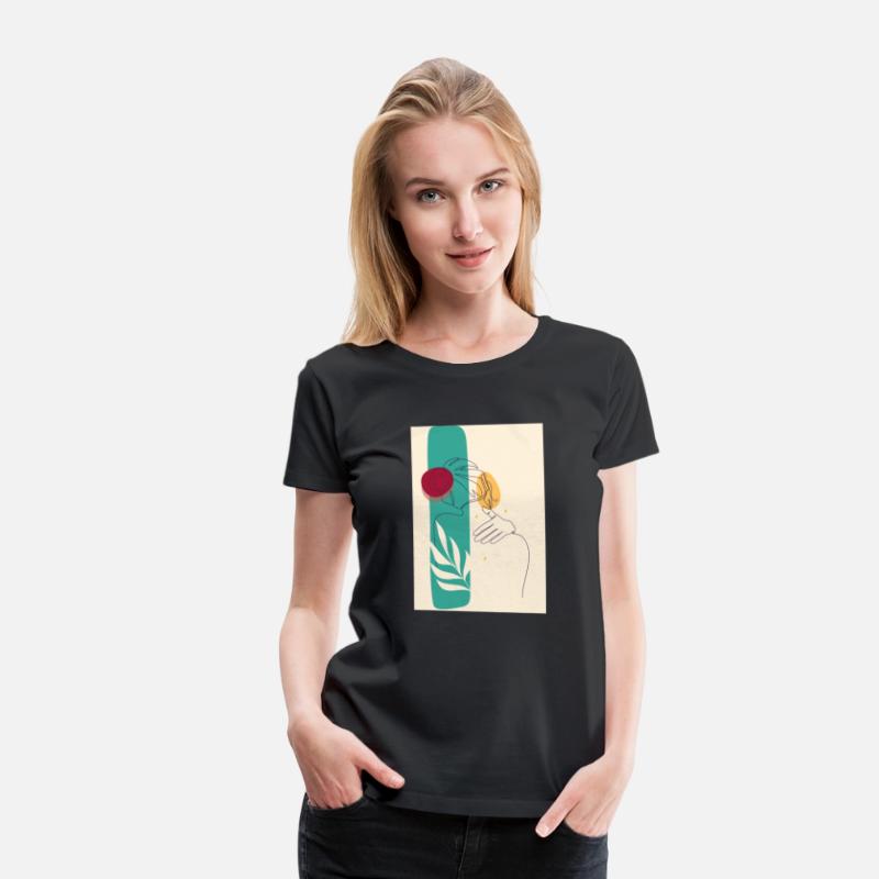 Drawn Flat Face Woman And Back Hair