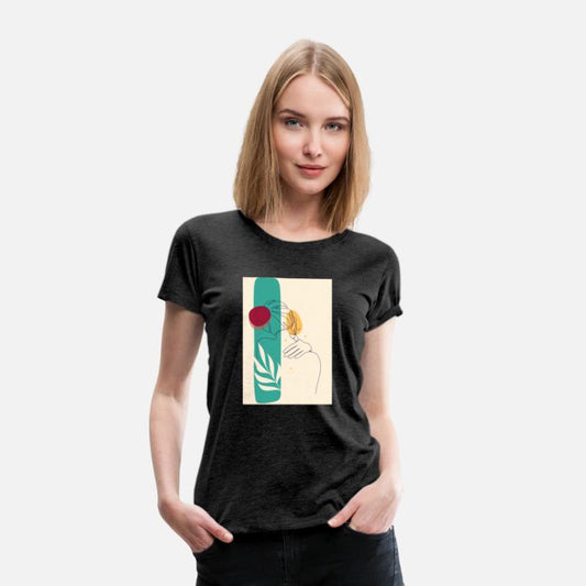 Drawn Flat Face Woman And Back Hair