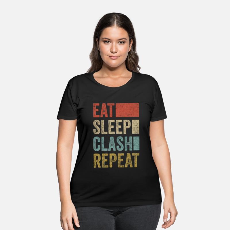 Eat Sleep Clash Repeat Vintage Gaming Clan Retro