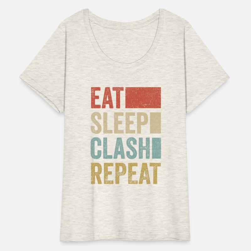 Eat Sleep Clash Repeat Vintage Gaming Clan Retro