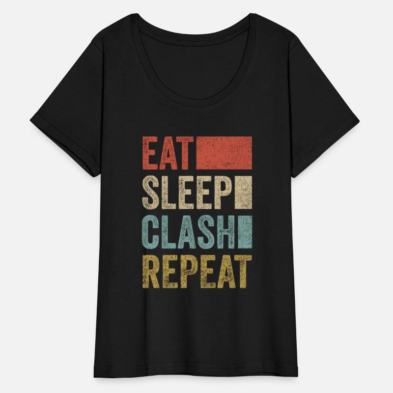 Eat Sleep Clash Repeat Vintage Gaming Clan Retro