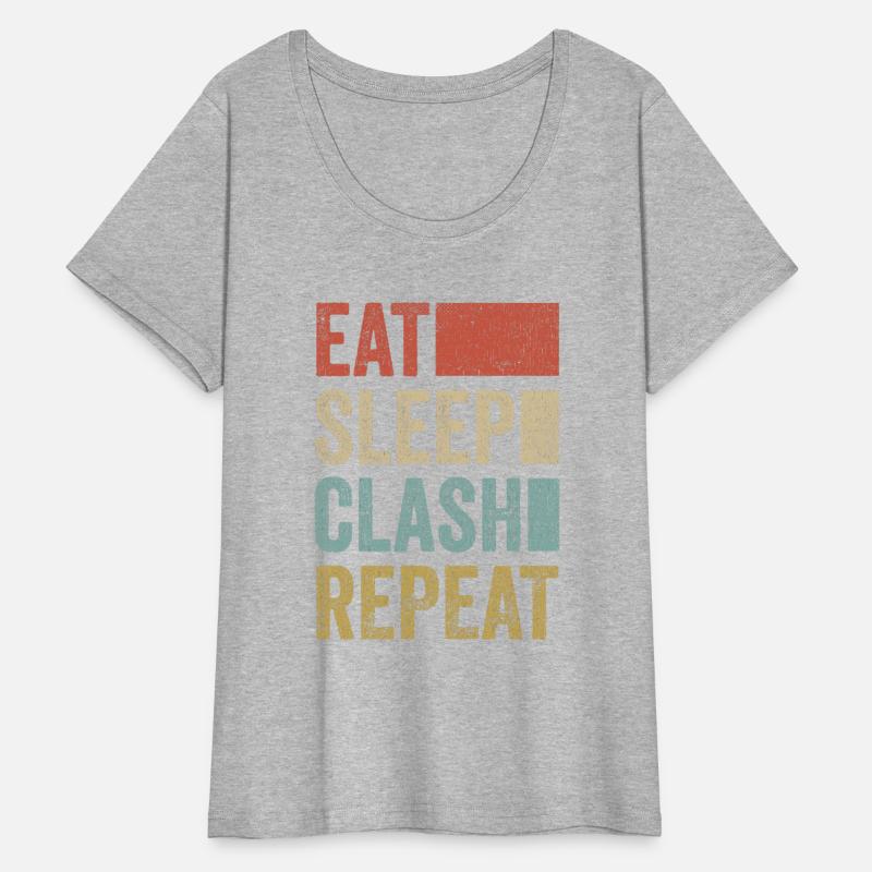 Eat Sleep Clash Repeat Vintage Gaming Clan Retro