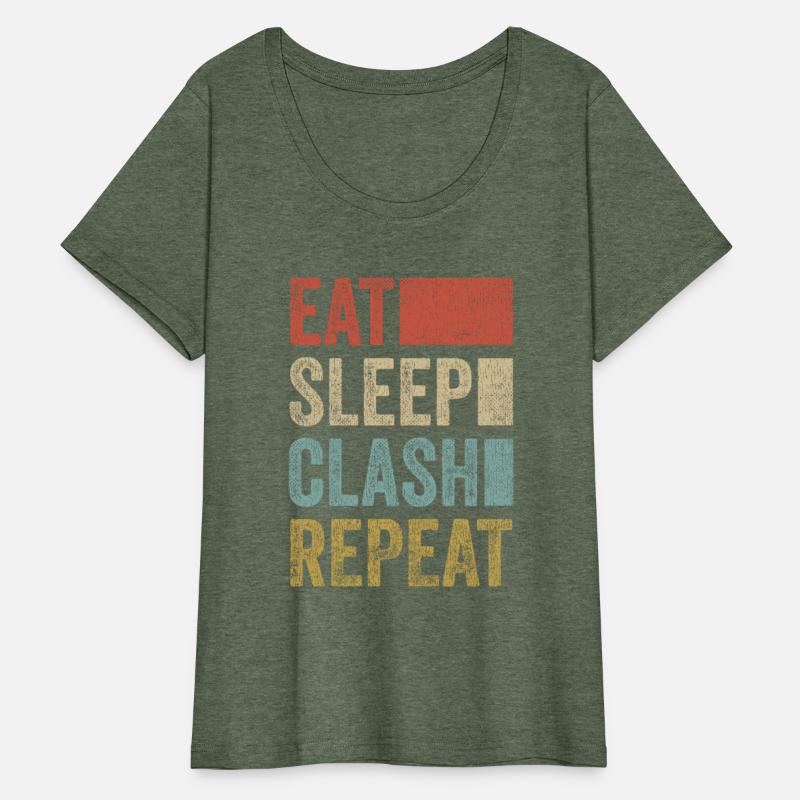 Eat Sleep Clash Repeat Vintage Gaming Clan Retro