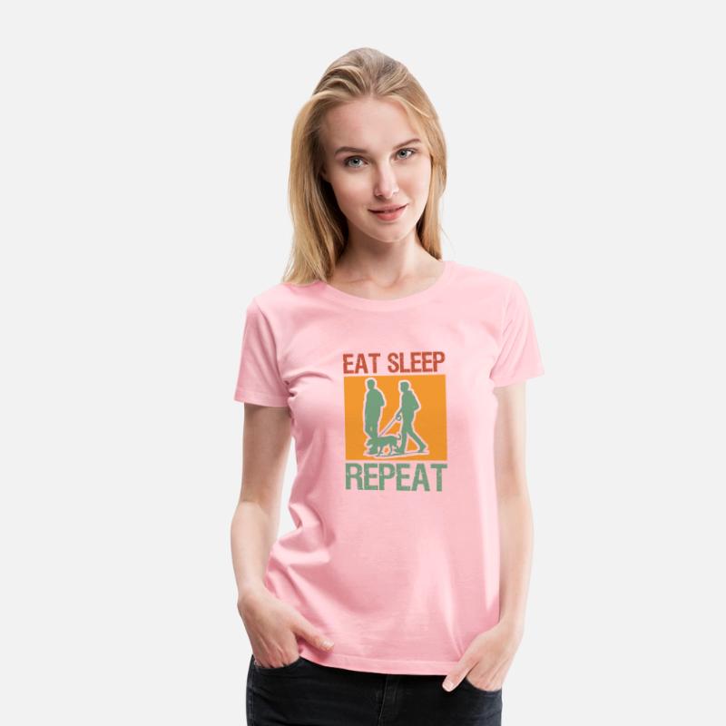 Eat Sleep Walk Dog Repeat Funny Walker Animal