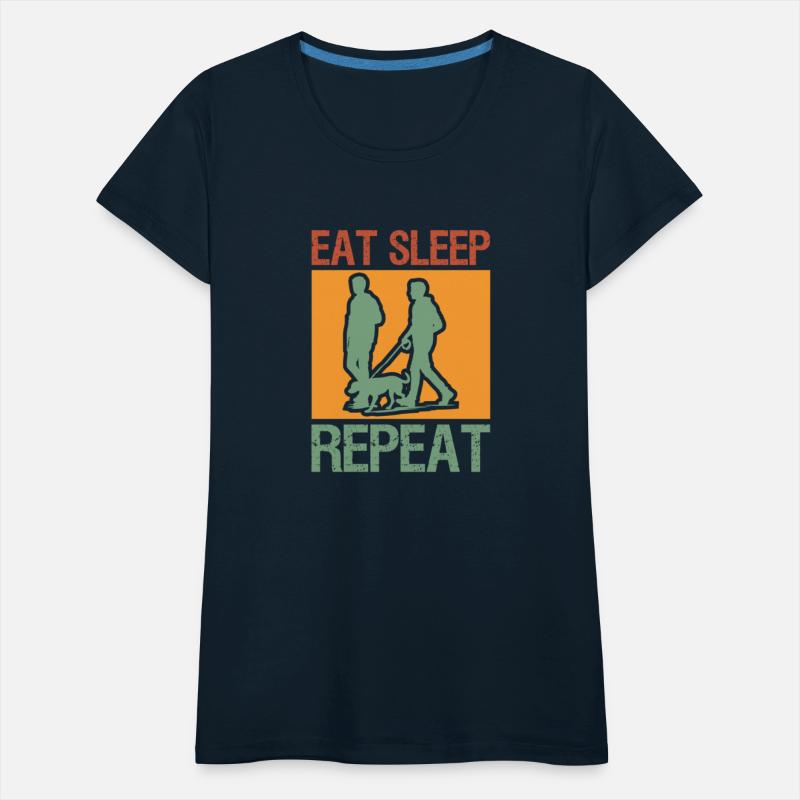 Eat Sleep Walk Dog Repeat Funny Walker Animal