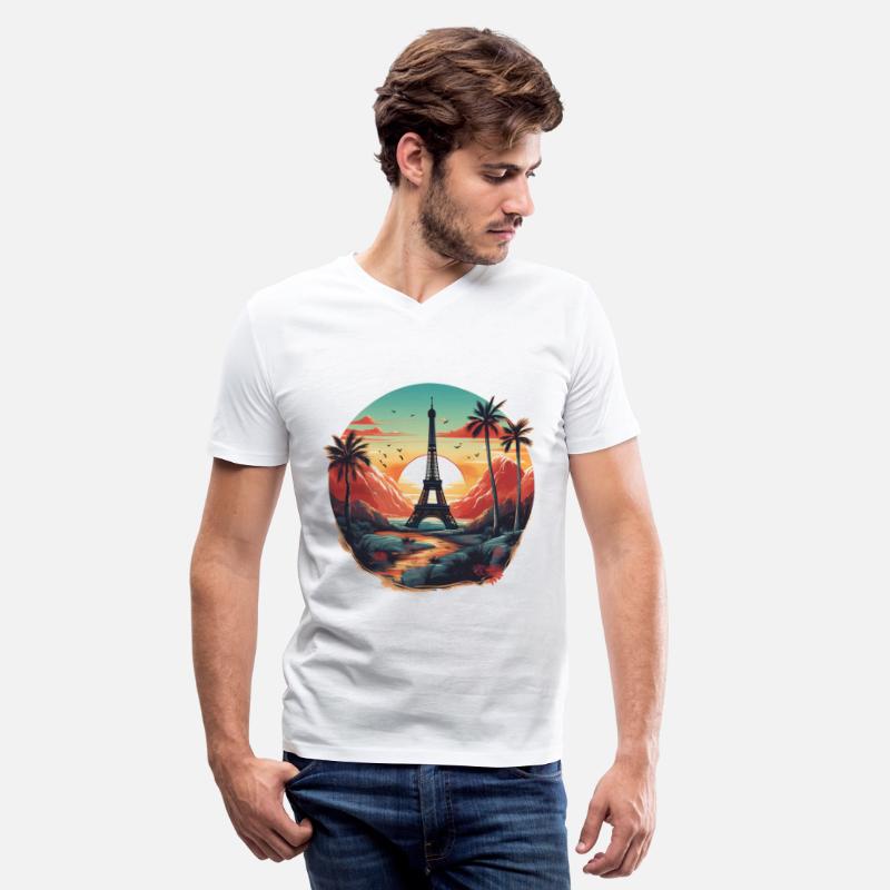 Eiffel Tower, rivers and palm trees