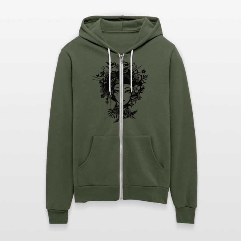 Elegant geisha with ornate ornaments