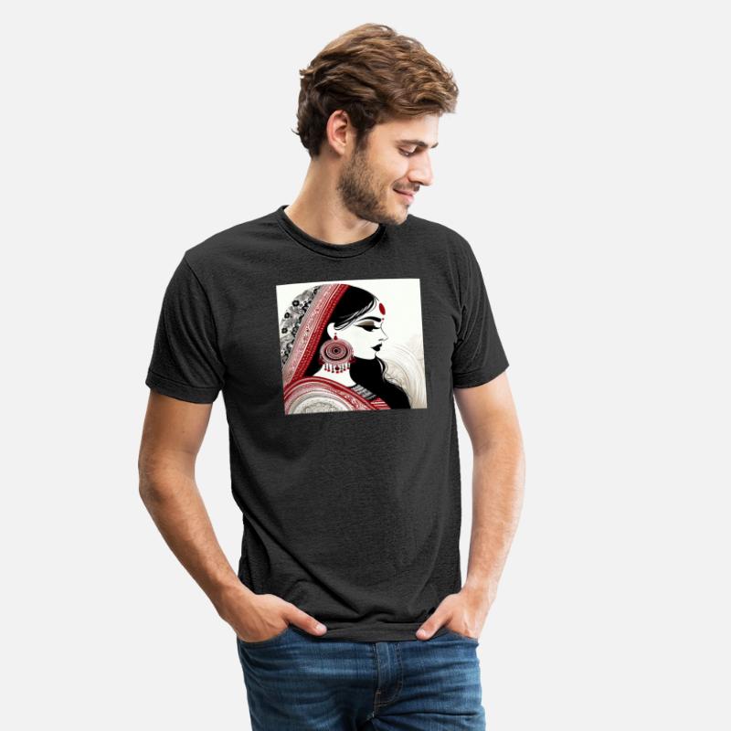 Elegant Indian Woman Portrait Illustration