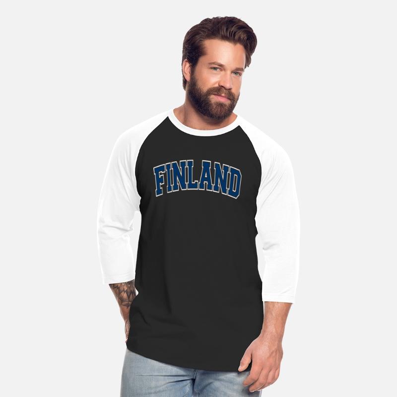 Finland Varsity Style Blue Text