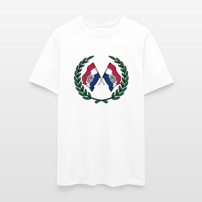 Flags USA Missouri in laurel wreath