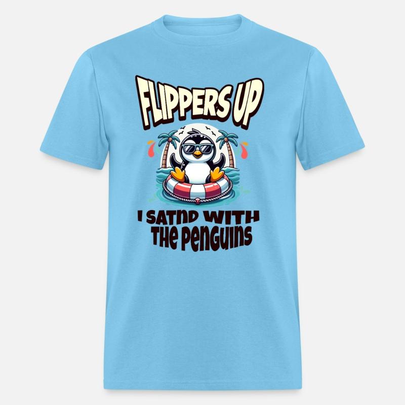 Flippers Up I Stand With The Penguins funny Quote