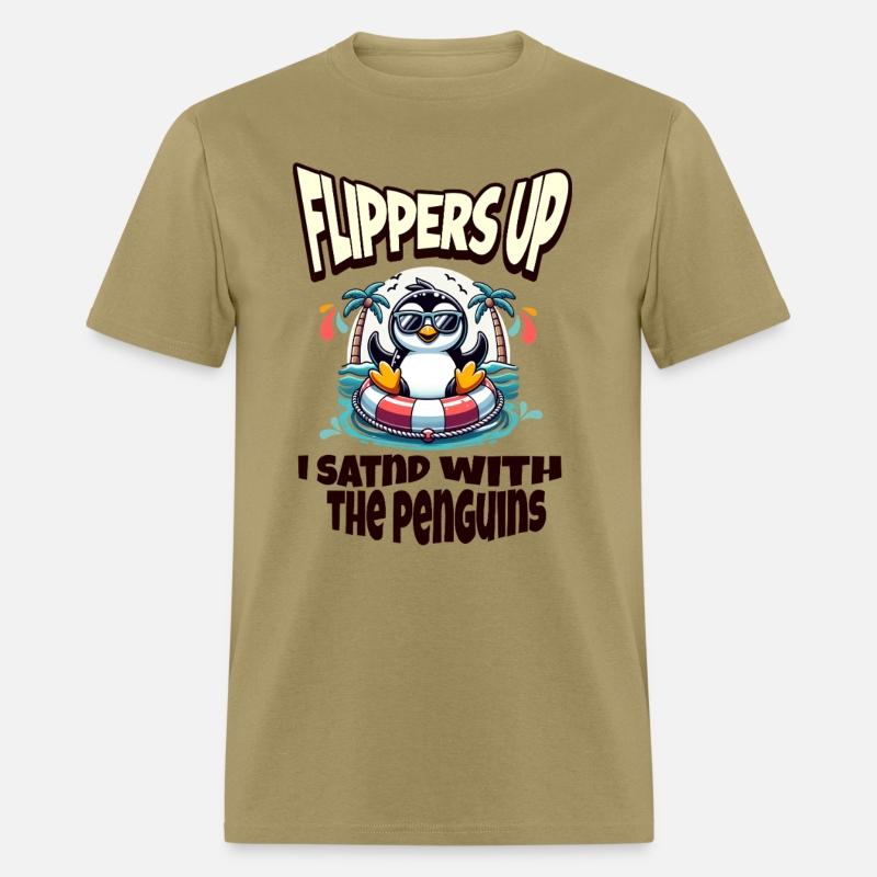 Flippers Up I Stand With The Penguins funny Quote