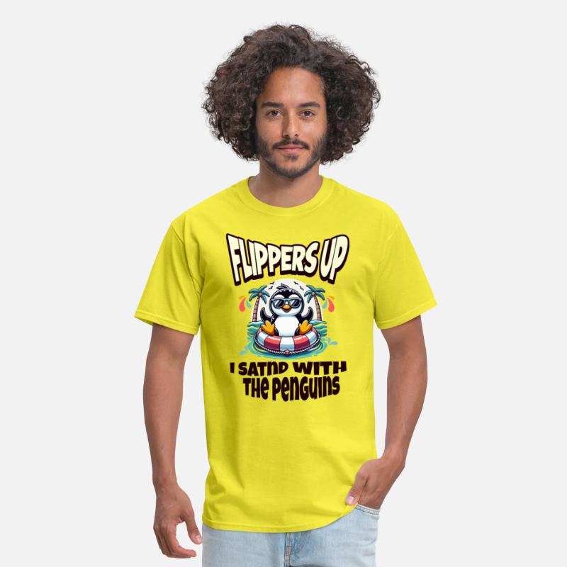 Flippers Up I Stand With The Penguins funny Quote